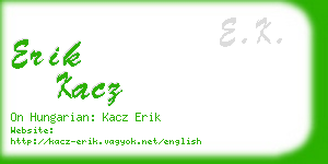 erik kacz business card